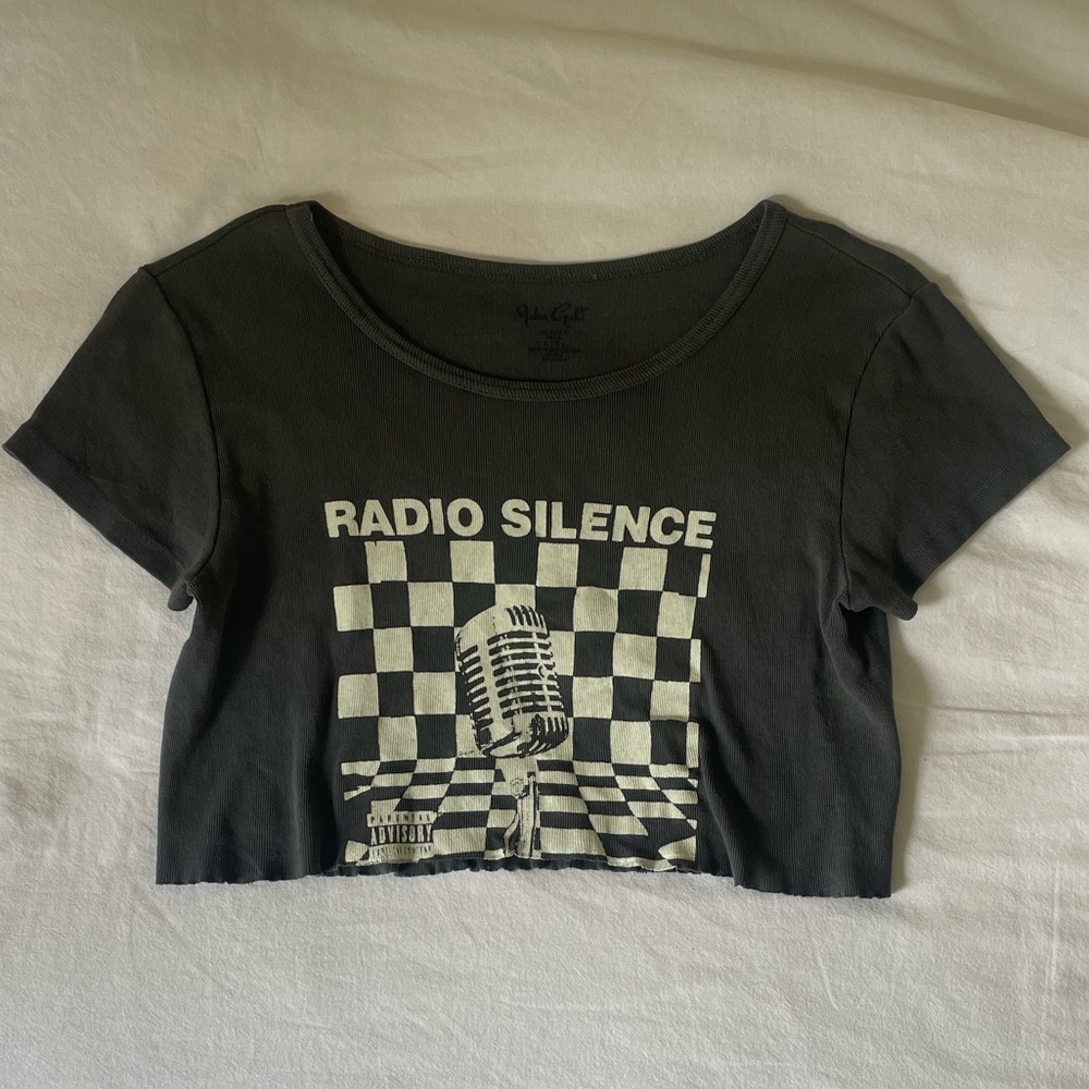 Brandy Melville Black Radio Silence Tee